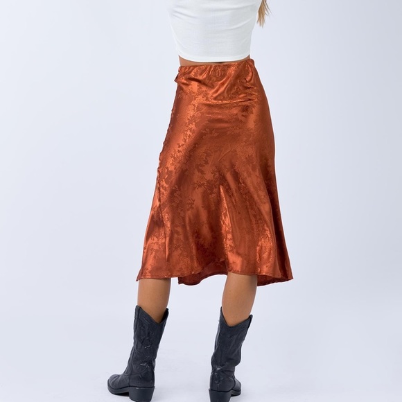 Princess Polly MIDI Skirt Rust - Picture 6 of 7